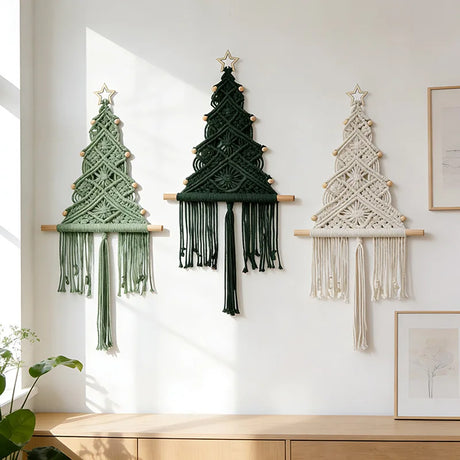 Christmas Tree Handmade Macrame Tapestry Wall Decoration