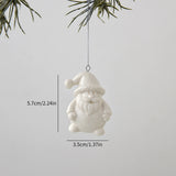 White Ceramic Christmas Tree Ornaments Snowman Reindeer Xmas Hanging Decor