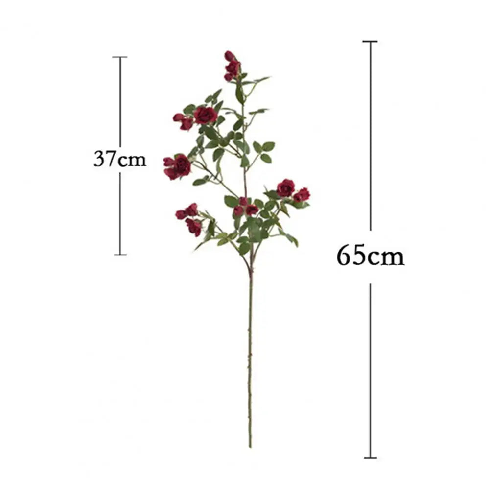 Mini Rose Artificial Long Branch Faux Flower Silk Roses