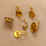 Blank Cabochons French Hook Earrings Bases 10pcs 6-20mm DIY Jewellery Making Supplies