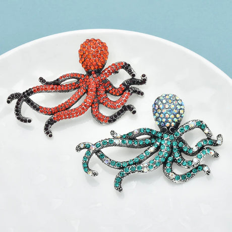 Sparkling Octopus Brooches