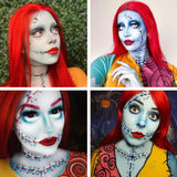 Red Sally Wig Costume The Nightmare Before Christmas Long Straight Red Synthetic Hair