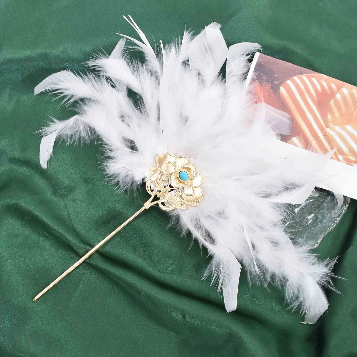 Peacock Feather Hairpins