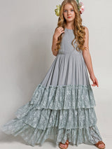 Girls Maxi Lace Chiffon Photoshoot Dresses For 3-15 Years