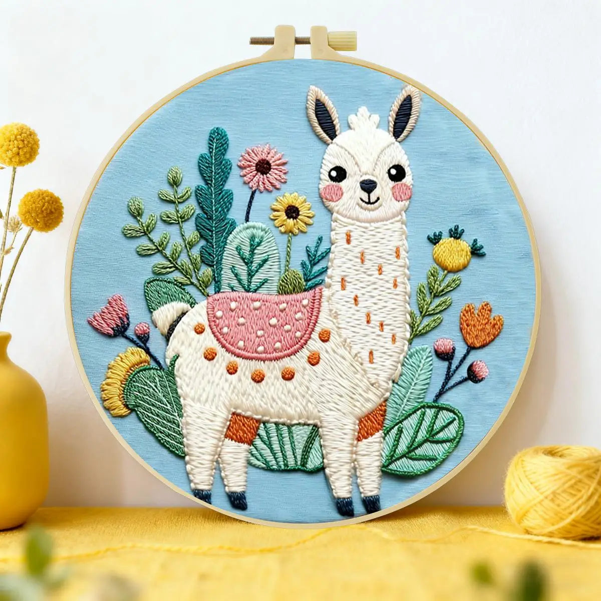 Alpaca Llama 20X20CM/15X15CM DIY Embroidery Kit for Beginners