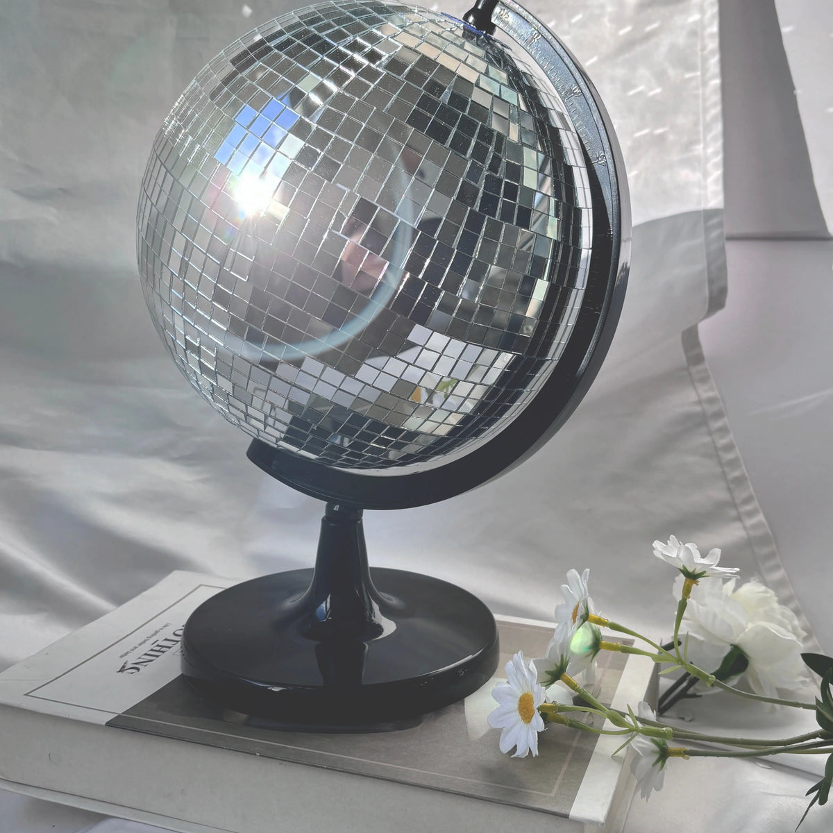 Rotating Mirror Ball Disco Globe Decor