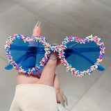 Doughnut Sprinkles Love Heart Sunglasses