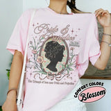 Pride and Prejudice T-Shirt Cotton Tee Book Lover Shirt