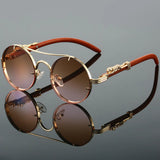 Round Retro Cape Sunglasses Double Bridge