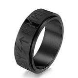 Nordic Viking Runes Spinning Ring Titanium Steel Anxiety Jewellery