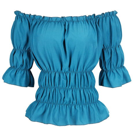 16 Colours Medieval Renaissance Blouses Off Shoulder Steampunk Cosplay Pirate Shirt Corset Top