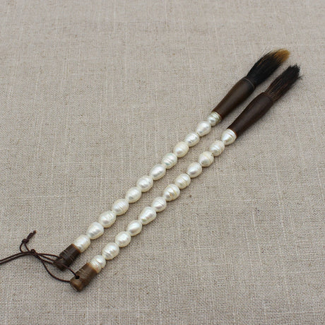 Decorative Pearl and Stone Calligraphy Artist Brushes