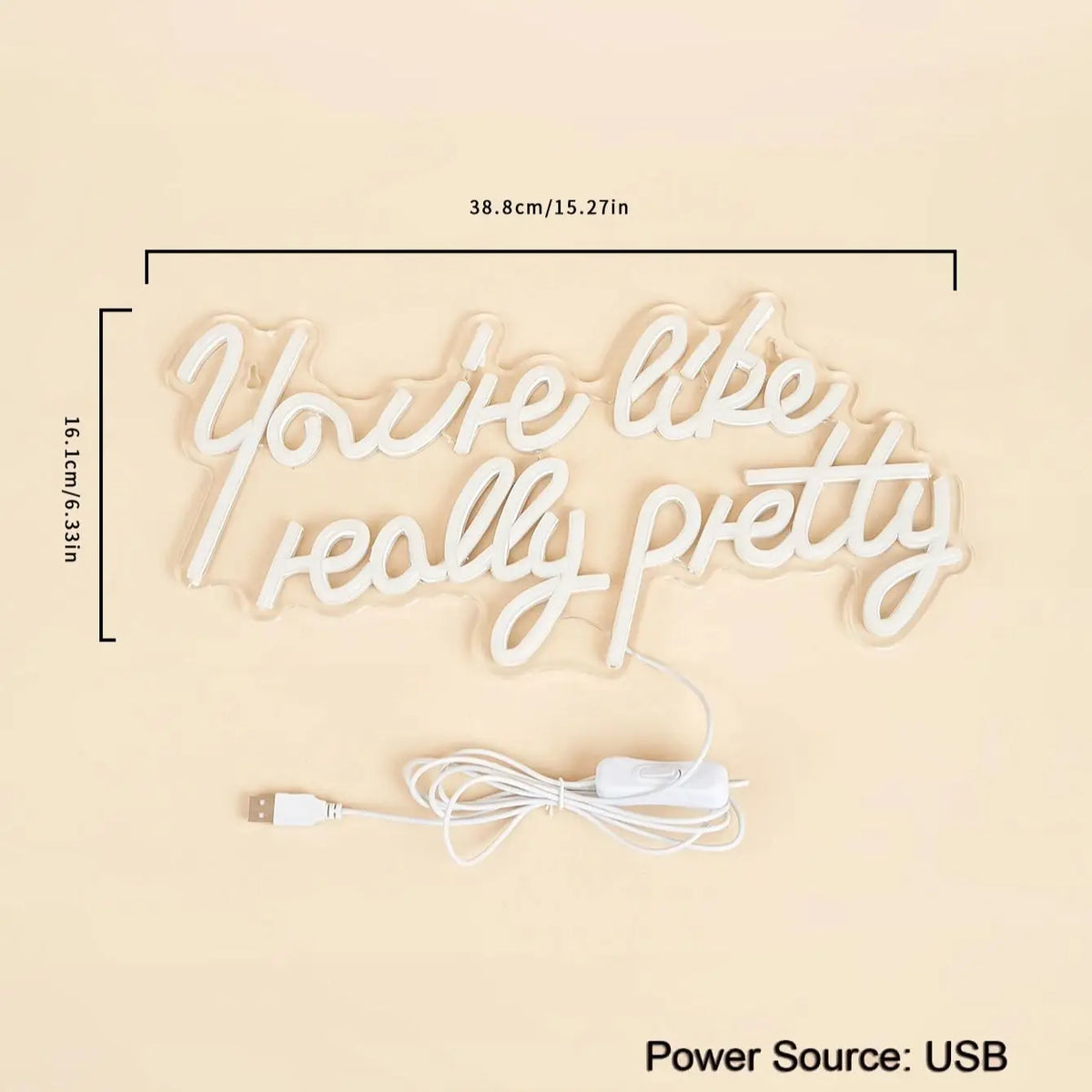 LED Neon You're Like Really Pretty USB Neon Signs Night Light