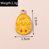 Ten Easter Eggs Charms for DIY Jewellery Making Craft