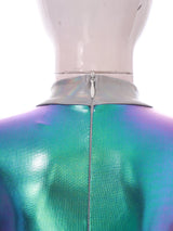 Girls Boys Alien Costume Shiny Metallic Full Body Suit Space Astronaut Robot Halloween Dress Up