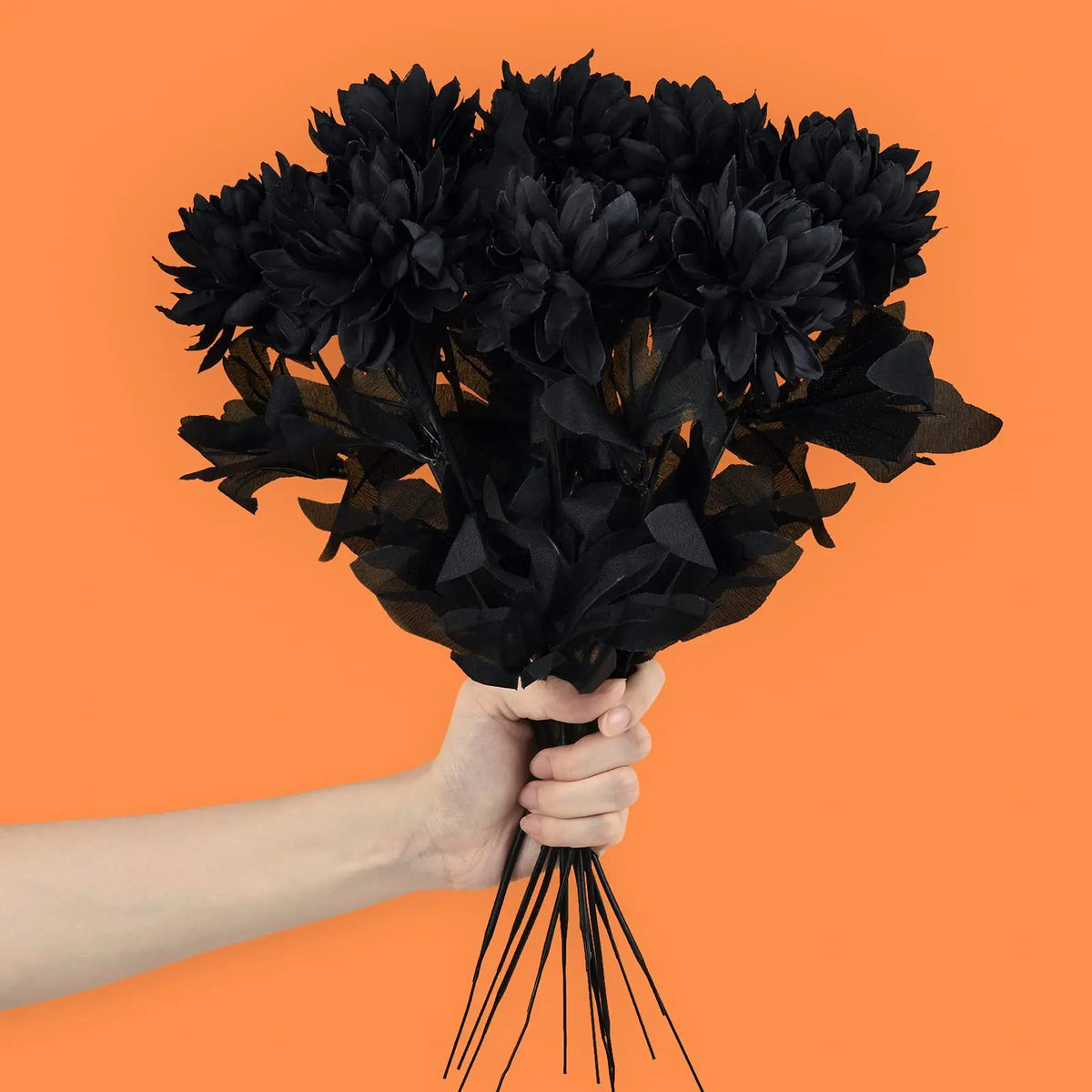 Black Dahlia Halloween Decoration Burgundy Artificial Flower Branch Arrangement Table Home Party Decor
