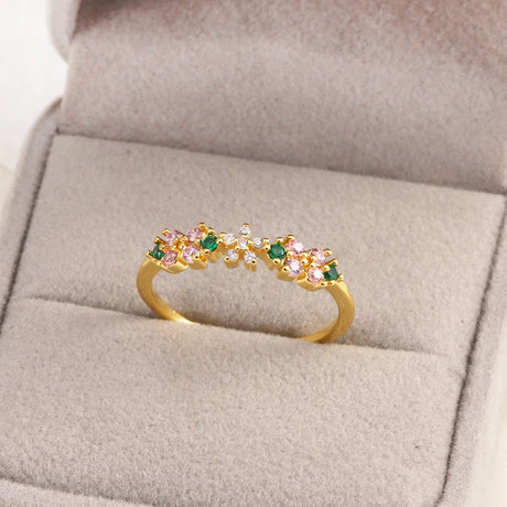 Sweet and Dainty Colourful Zircon Rings Gift Idea