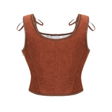 Medieval Renaissance Corset Tops Lace-up Overbust Corselet