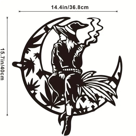 Moon Witch Metal Wall Art Home Decor