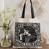 W-Weird G-Girls Club Storage Bags Double-Sided Print Canvas Tote Bag Large Capacity Shopping Bag