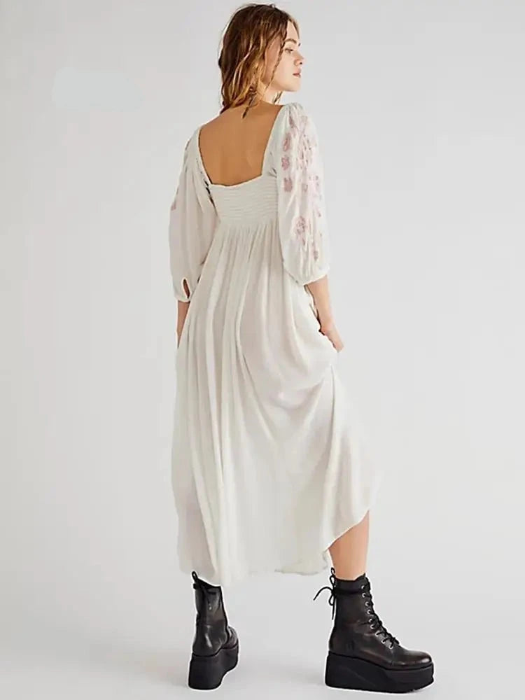 Nerissa's Boho Embroidered Dress