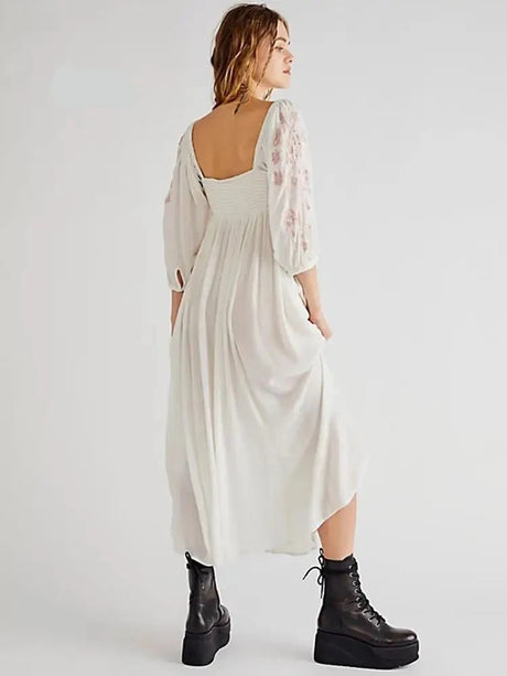 Nerissa's Boho Embroidered Dress