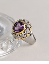The Eye of Joy S925 Sterling Silver Ring Natural Amethyst Zircon