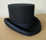 100% Wool Flat Top Hats Solid Colours Wide Ribbon Magician Performance Hat