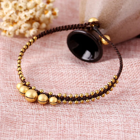 Bohemian Handmade Bells Natural Stone Beads Anklet