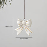 White Ceramic Christmas Tree Ornaments Snowman Reindeer Xmas Hanging Decor