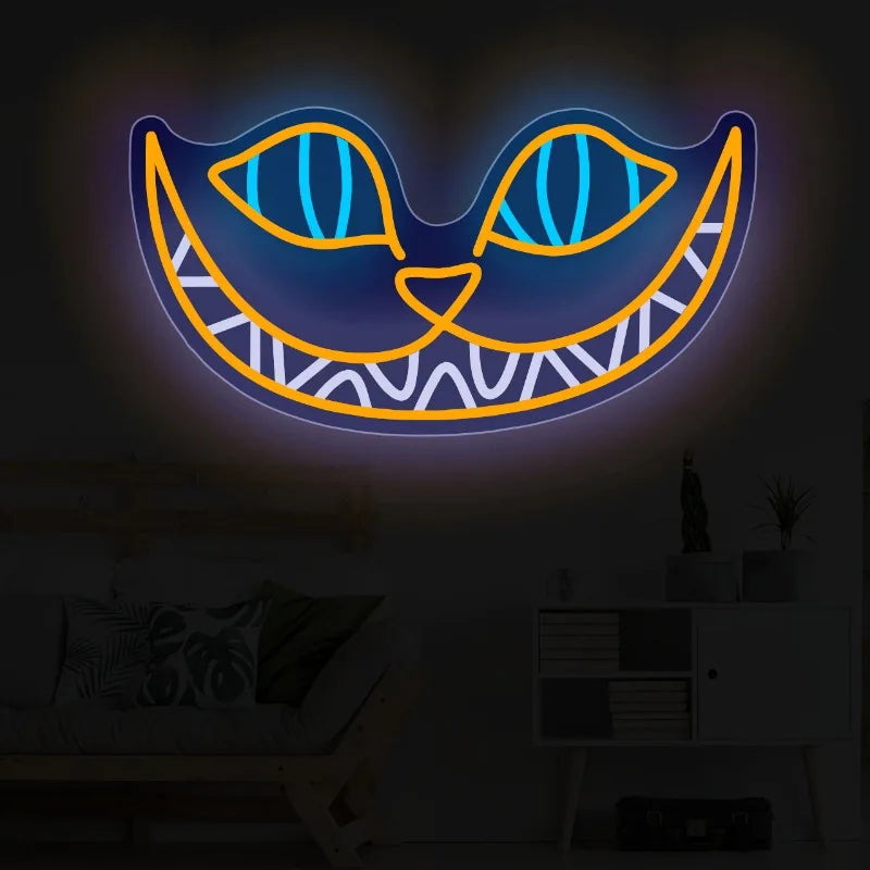 Cheshire Cat LED Neon Wall Art Halloween Decoration