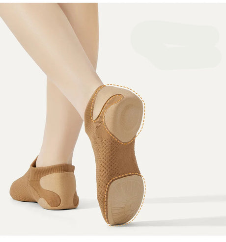 Dance Practice Shoes Latin Ballroom Jazz Tango Ballet Training Teaching Knitted Flat Shoes