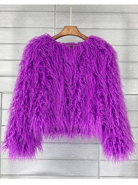 Faux Fur Coats Y2k Punk Rave Winter Jackets