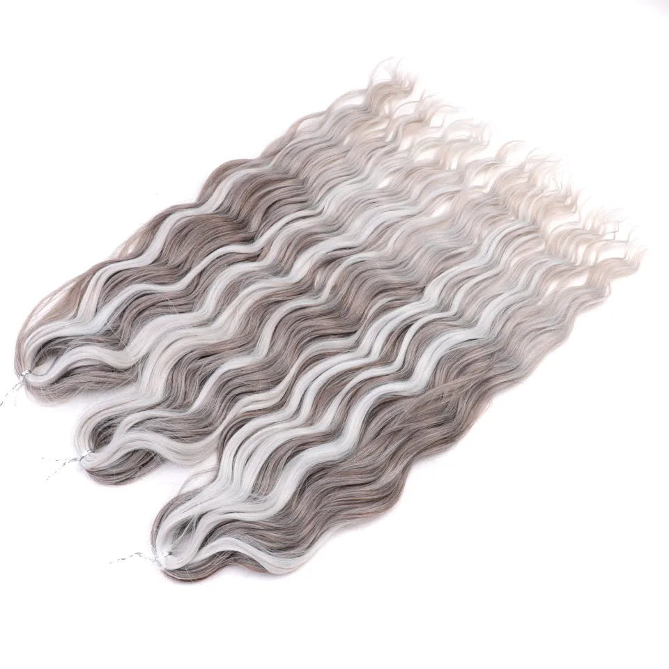 Ombre Rainbow 24 Inch Synthetic Hair Wave Braiding Hair Extensions