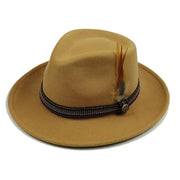 Bowknot Feather Belt Fedora Hats Unisex