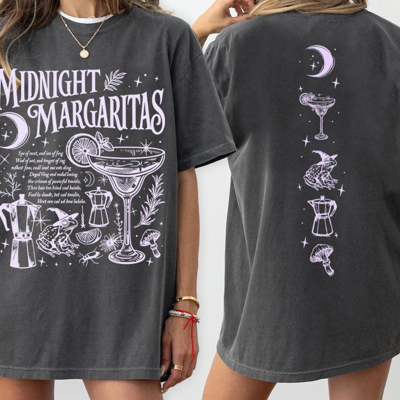 Vintage Washed Midnight Margaritas Cotton T-Shirt Practical Magic Tee