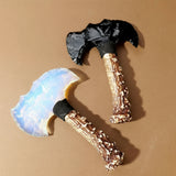 1PC Crystal Opal Axe Natural Stone Model Obsidian Hatchet Decor