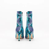 Sssseriously Ssssasssy Sssshort Boots Black Red Snake Ankle Boots