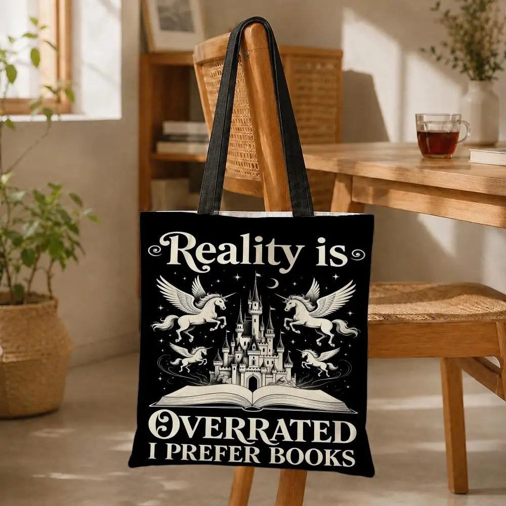 Fantasy Readers Society Canvas Totes B-Bag Storage Bags Large Capacity Shopping Bag