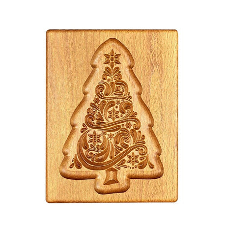 Easter Christmas Wooden Cookie Mould Gingerbread Embossing Stamp Baking Tools