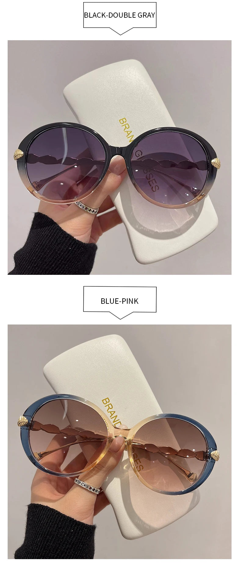 Shania's Round Sunglasses Oversized Vintage Shades