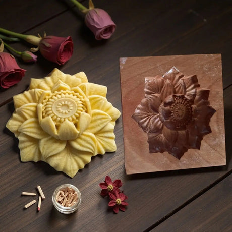 Farm Treats Wooden Cookie Moulds with Animals Patterns, Bird, Goose, Horse, Hedgehog, Flowers
