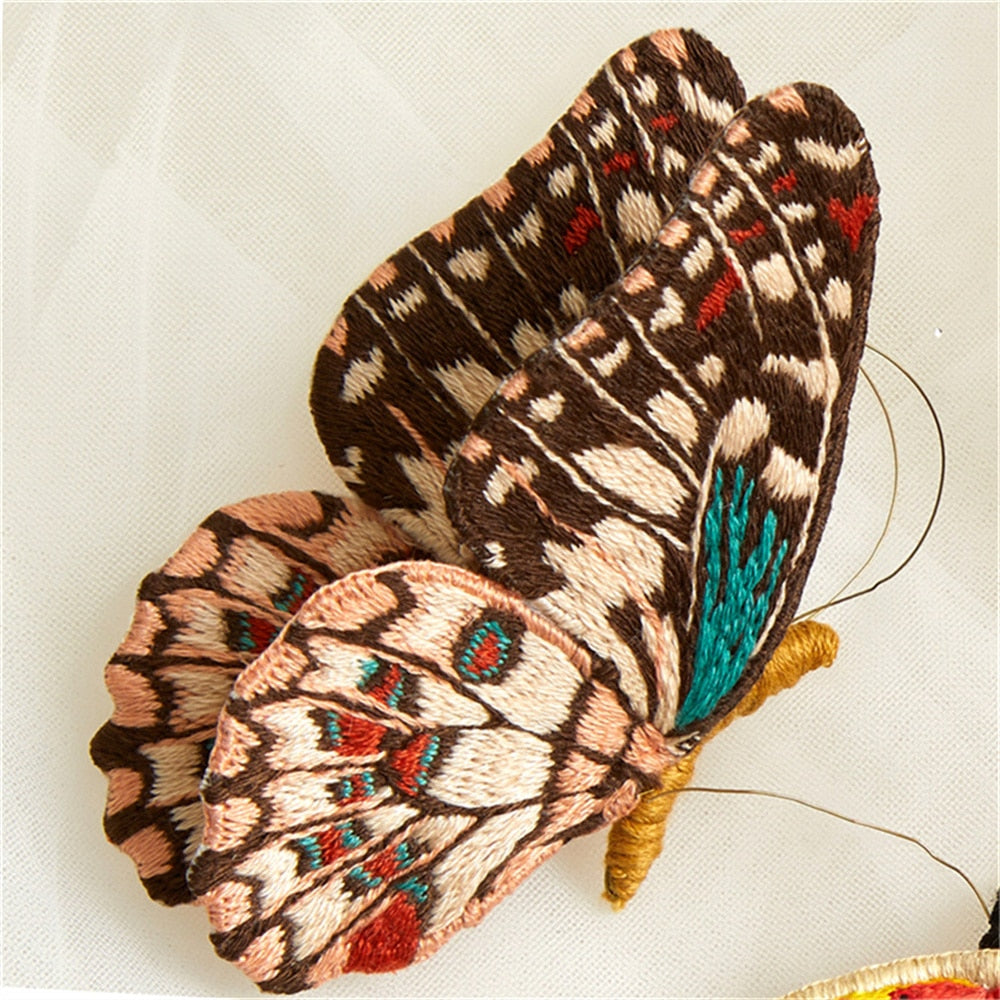 Beginner Butterfly Embroidery Kits With Hoop DIY Brooch Embroidery Kit