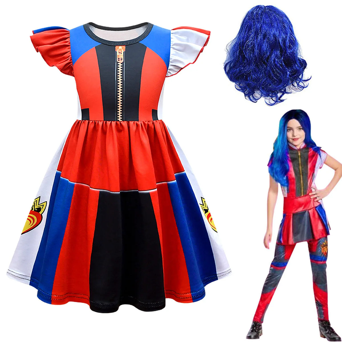 Descendants 3 Mal Evie Costumes for Girls Cosplay Costume