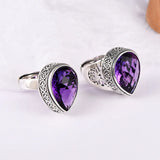 Tear of the Kraken S925 Sterling Silver Ring Waterdrop Amethyst