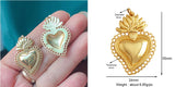 Red and Gold Sacred Heart Charms 18K Gold Plated for Jewellery Making