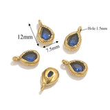 5pcs Stainless Steel Drop Crystal Charms For Jewellery Making DIY Earrings Bracelet