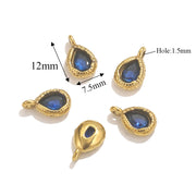 5pcs Stainless Steel Drop Crystal Charms For Jewellery Making DIY Earrings Bracelet