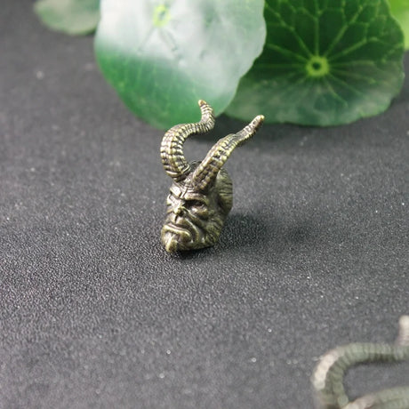Horn Hellboy Brass Paracord Beads Lanyard Dreadlock Beard Bead