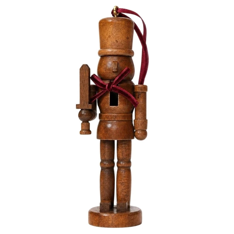 Set of 6 Wooden Nutcracker Christmas Tree Hanging Ornaments